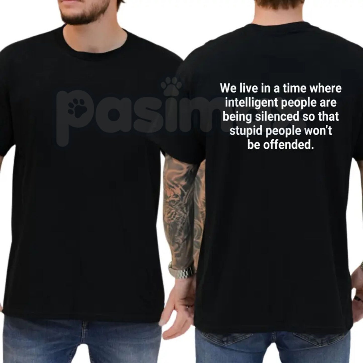 "Intelligent People Are Being Silenced" T-Shirt – Funny Sarcastic Free Speech Social Commentary Graphic Tee
