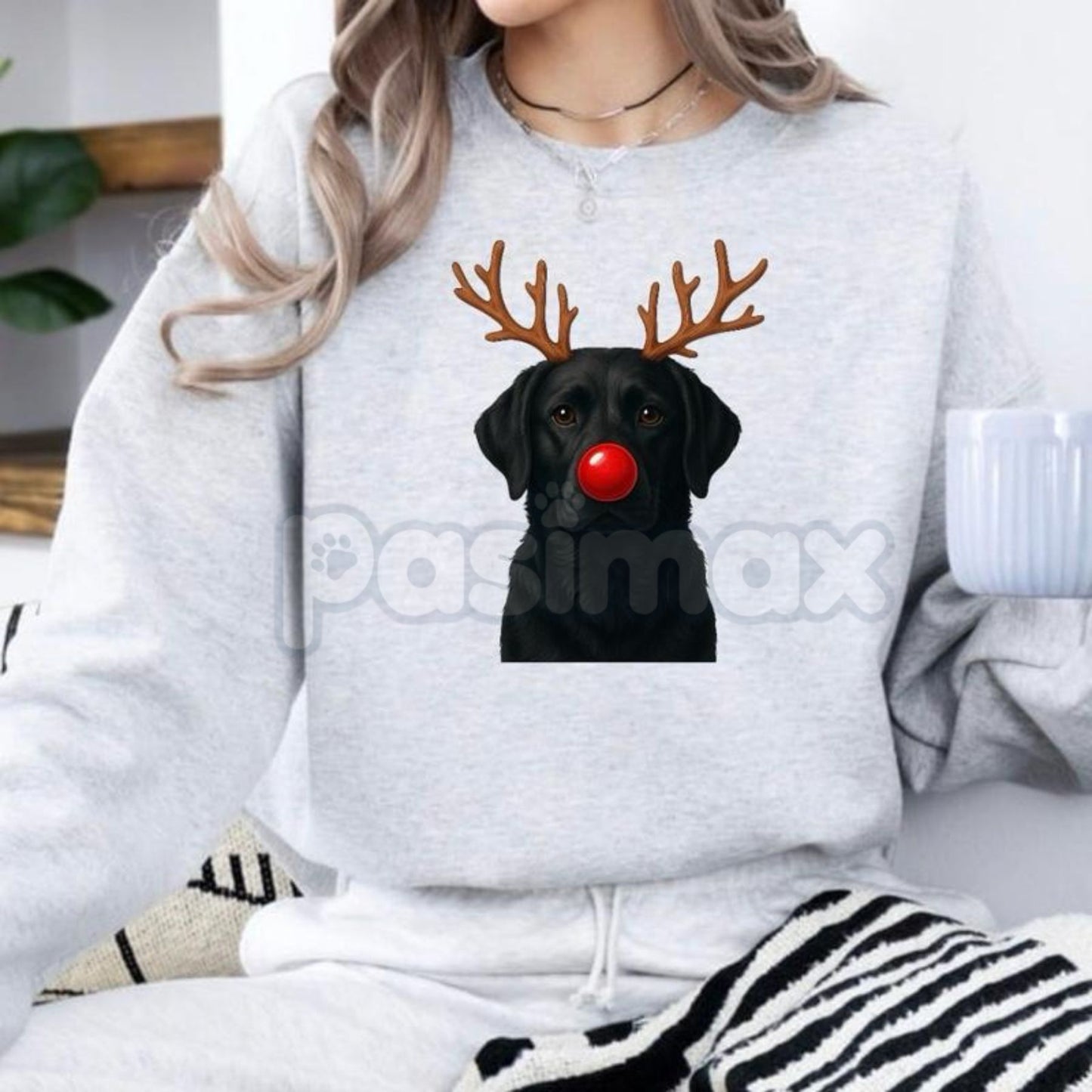 Christmas Reindeer Dog Sweatshirt – Festive Pet Graphic Holiday Apparel