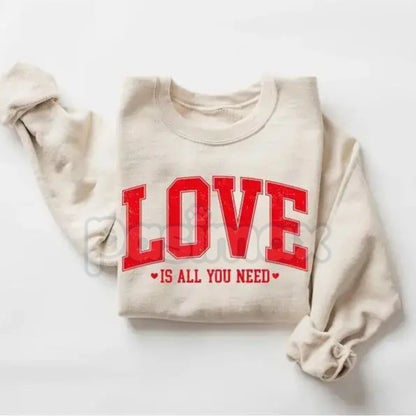 Love Valentines Sweatshirt | Love All You Need Shirt | Womens Valentines Sweatshirt | Romantic Heart Graphic Jumper | Aesthetic Valentine’s Day Gift for Her