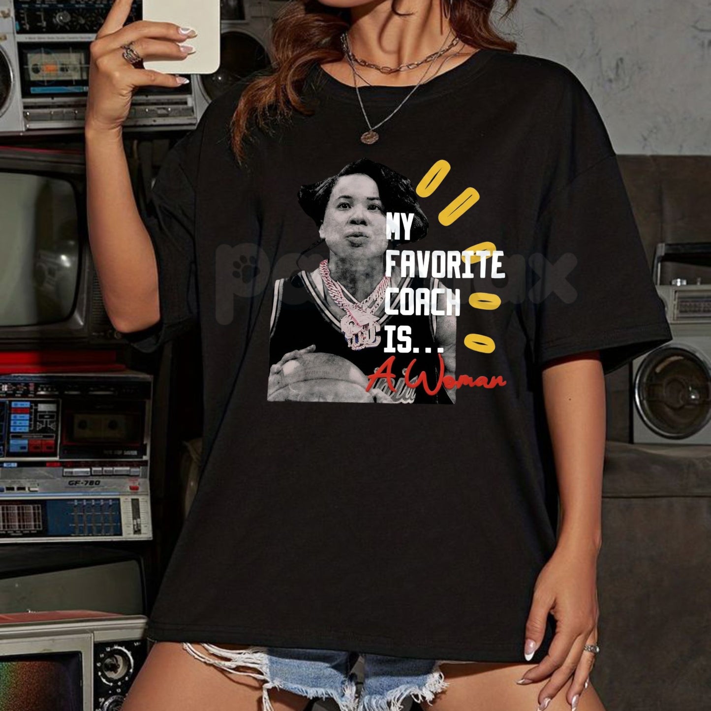 "My Favorite Coach is… A Woman" T-Shirt - Empowering Women in Sports Graphic Tee, Female Coach Appreciation Shirt, Girl Power Athletics Apparel, Sports Mentor Inspirational Top