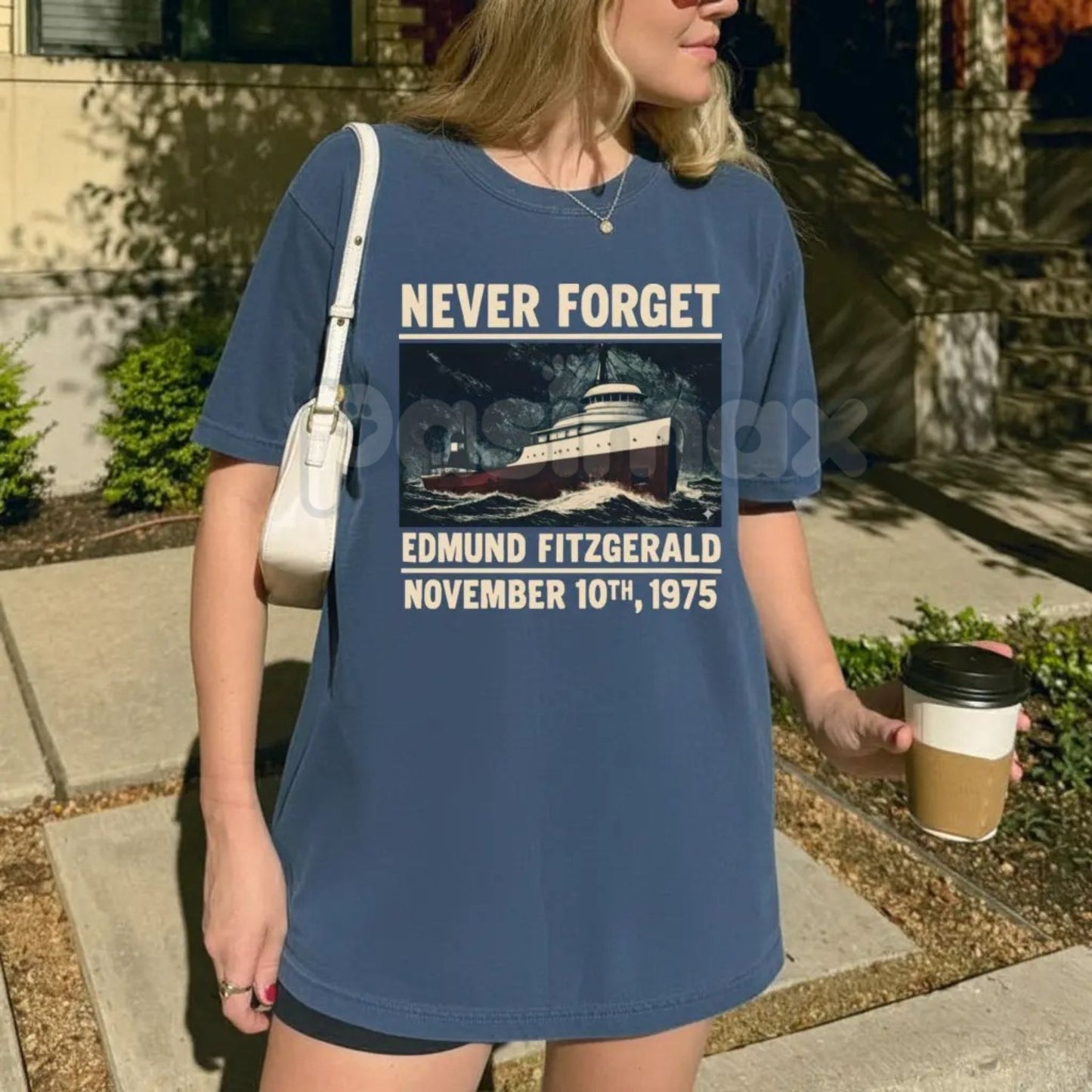 SS Edmund Fitzgerald Memorial Comfort Colors® T-Shirt – Great Lakes Tribute Shirt, Vintage Shipwreck History Tee