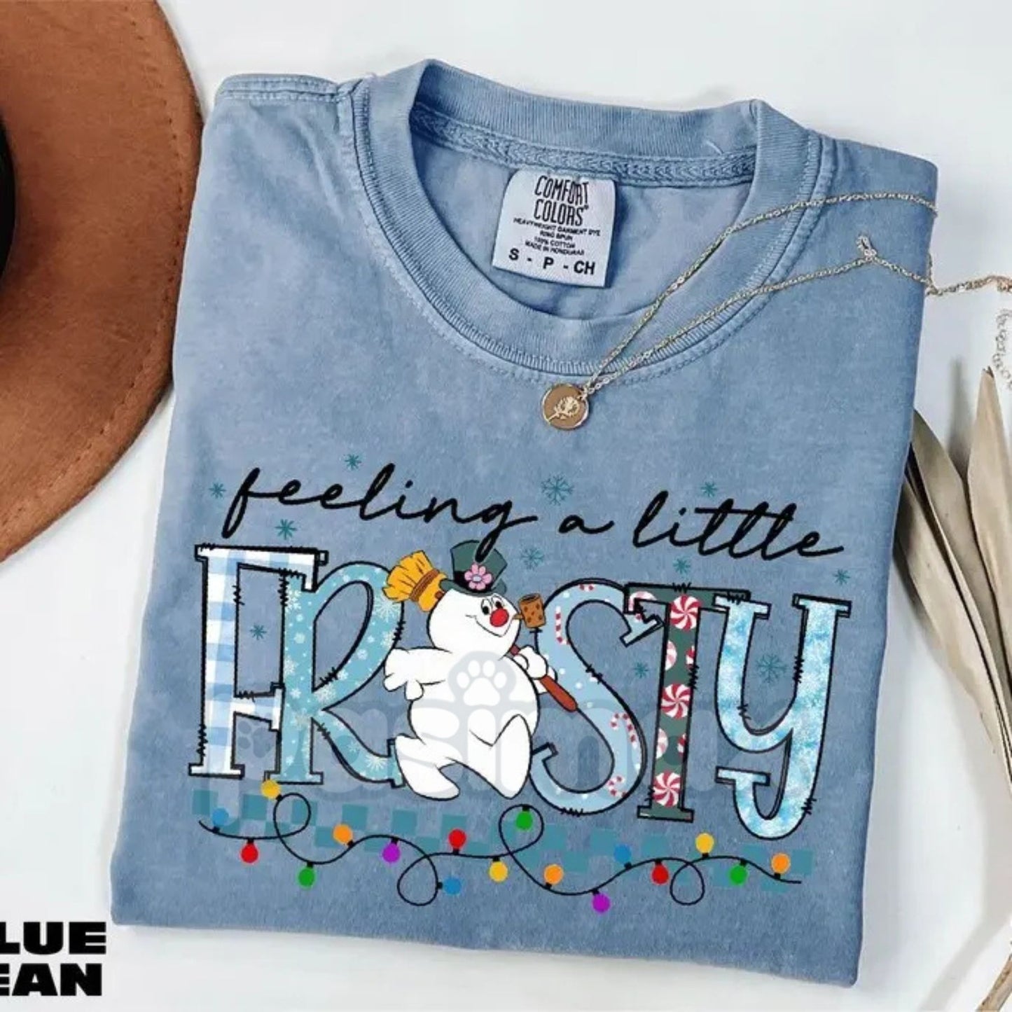 'Feeling A Little Frosty' Comfort Colors® T-shirt – Cute Snowman Tee, Funny Winter Gift Idea, Vintage Christmas Shirt