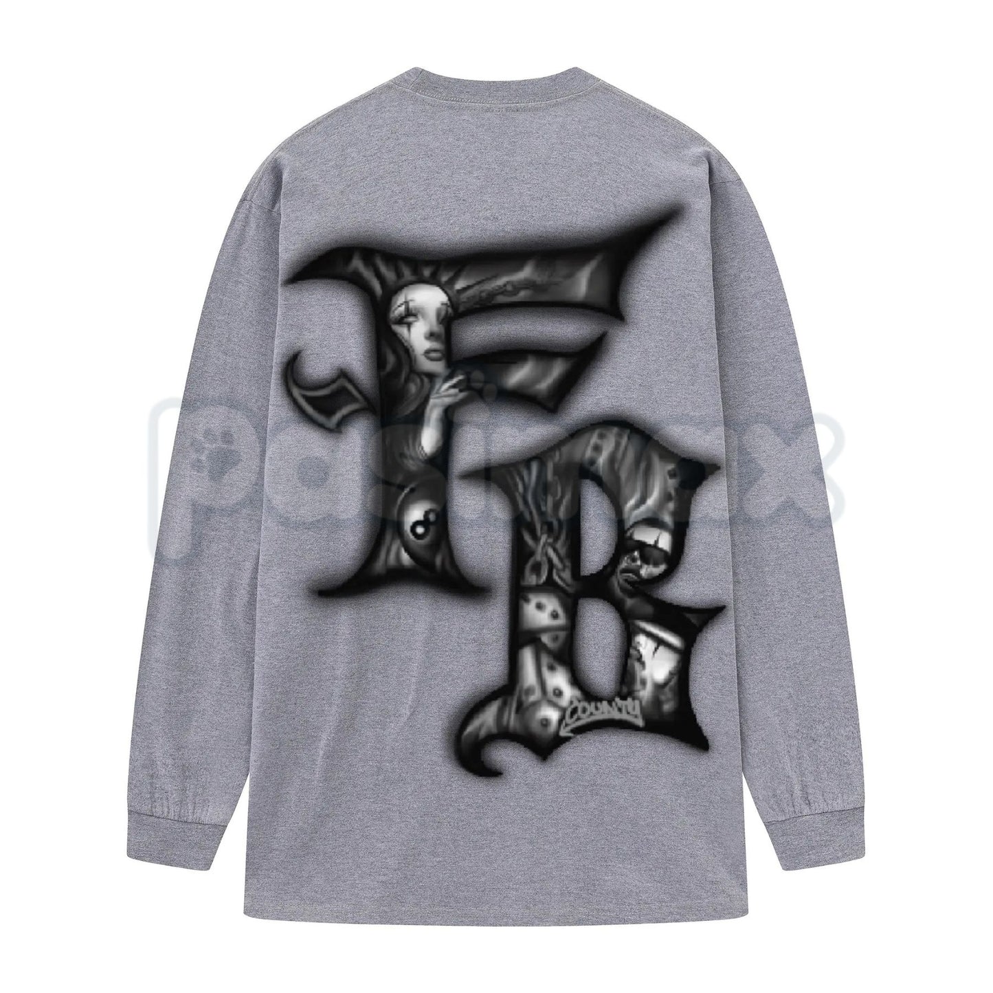 FB County Graphic Long Sleeve Tee – Authentic West Coast Streetwear, Premium Gildan 5400 Heavy Cotton Long Sleeve