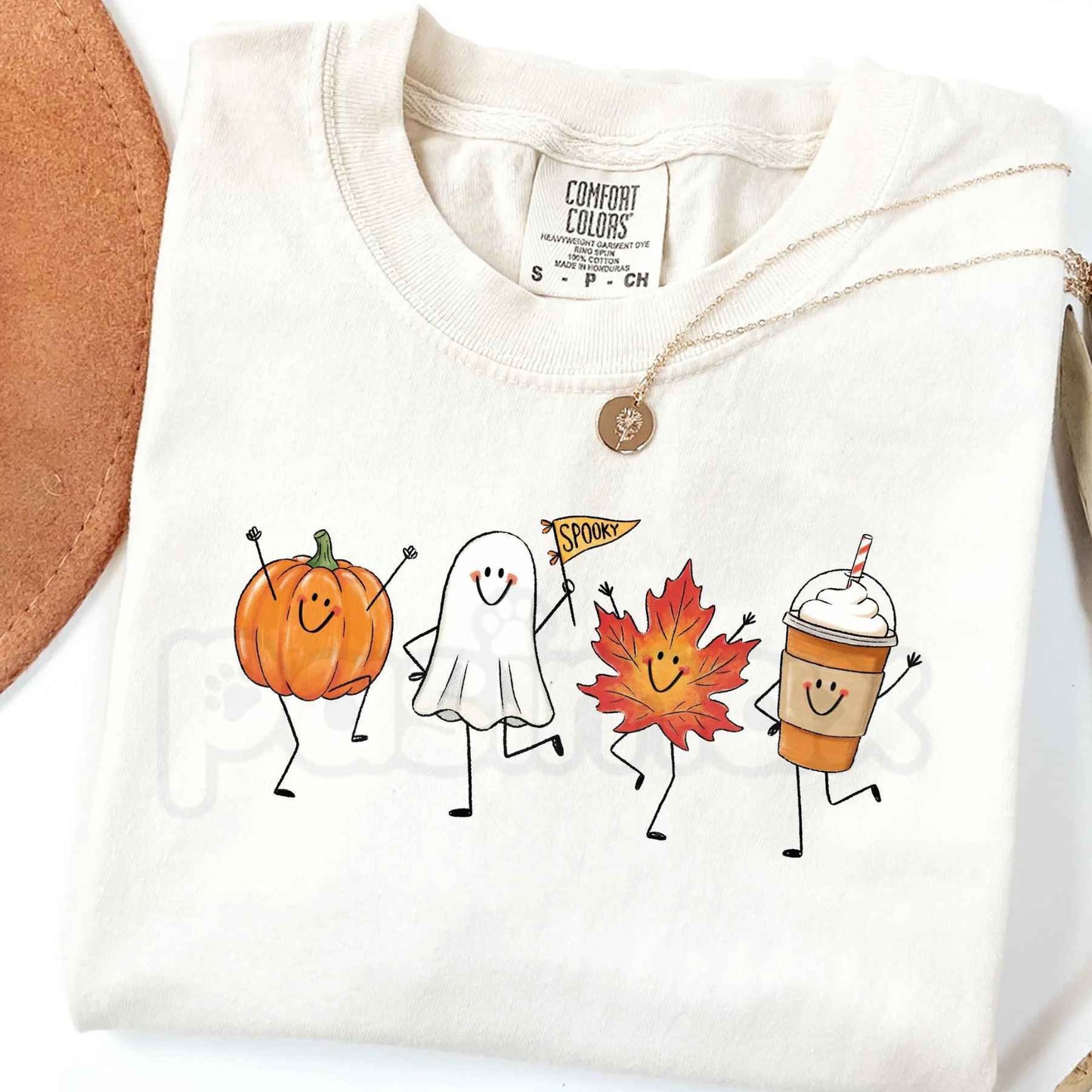 Comfort Colors® "Autumn Magic" Halloween T-Shirt – Retro Pumpkin, Ghost, & Pumpkin Spice Graphic Tee, Cozy Fall Seasonal Aesthetic Unisex Top