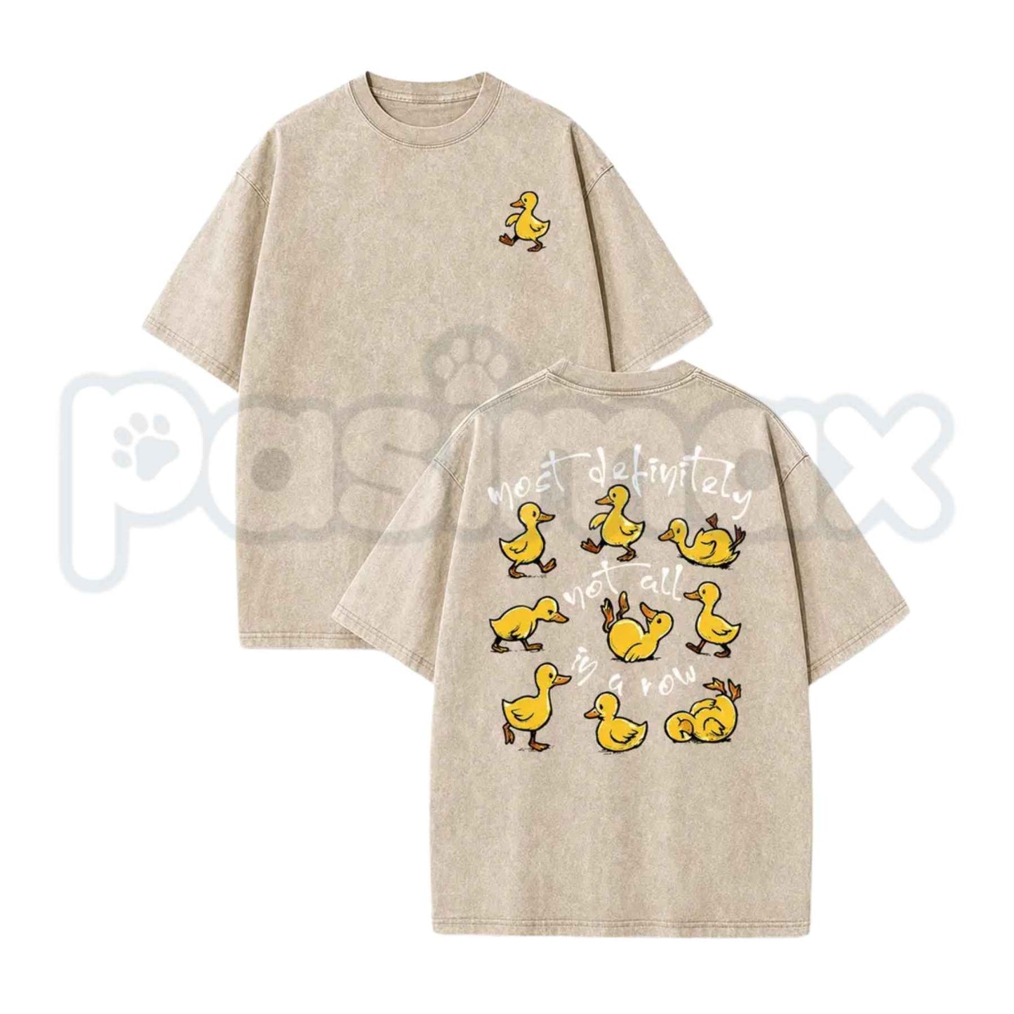 Funny Ducks In A Row Graphic Tee – Chaotic Energy Streetwear T-Shirt, Retro Humorous Sarcastic Meme Washed Lightweight Cotton Unisex Top