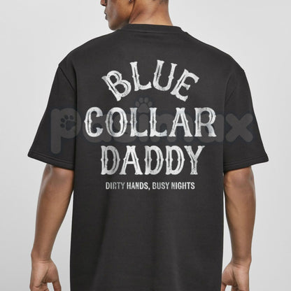 "Blue Collar Daddy" Industrial Graphic T-Shirt – Retro Workwear Aesthetic Tee, Premium 100% Cotton Trade Worker Top, Soft Lived-In Heavyweight Blue Collar Pride Shirt, Made in USA