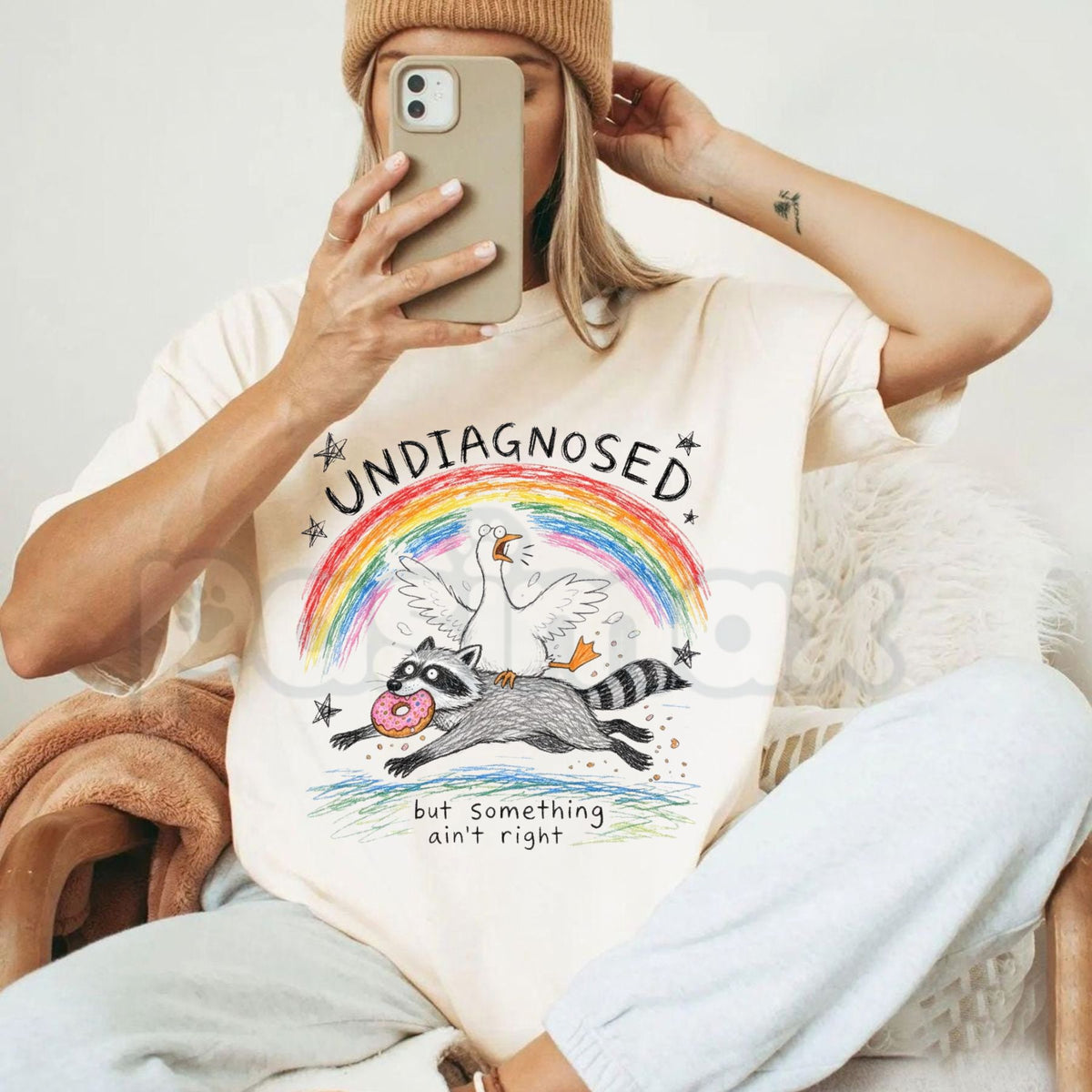 Comfort Colors® Undiagnosed But Something Ain't Right T-Shirt – Funny Sarcastic Graphic Tee, Relatable Mental Health Humorous Unisex Top & Gift