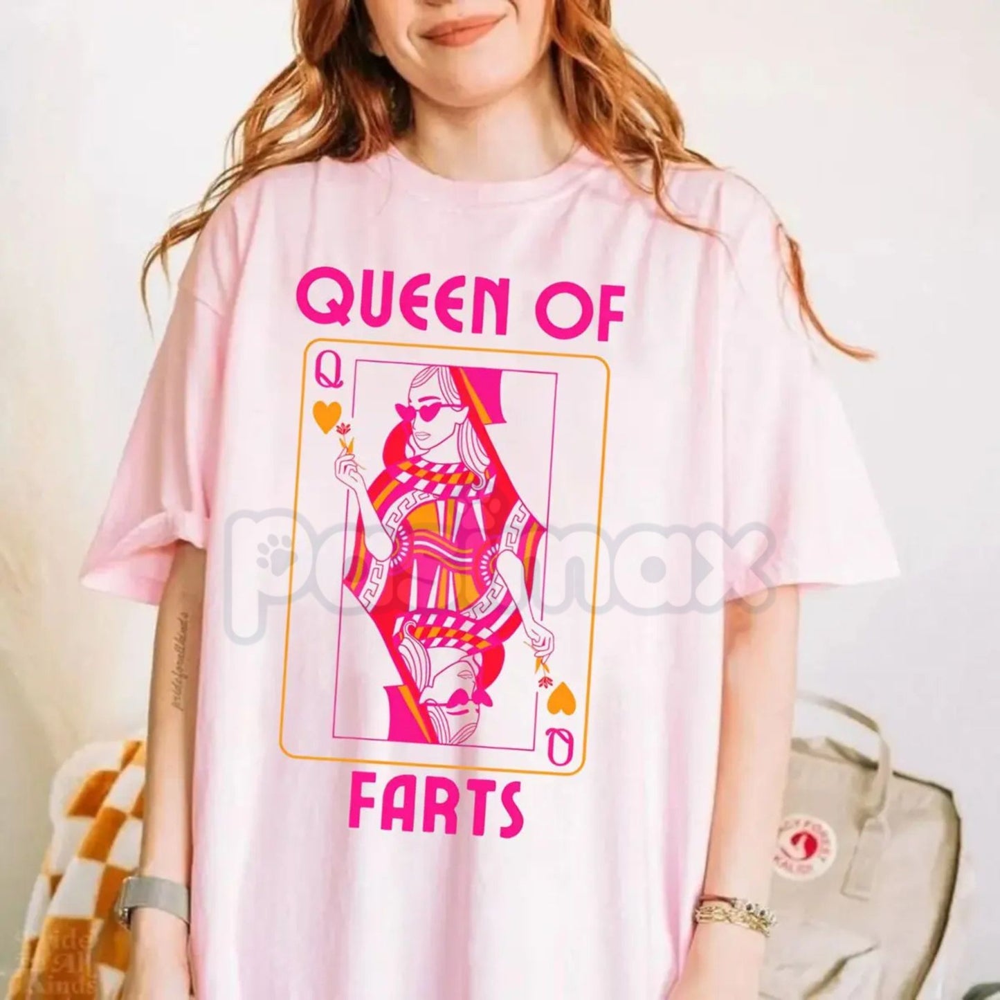 "Queen of Farts" Funny Joke T-Shirt - Inappropriate Fart Humor Tee, Sarcastic Prank Gift for Her, Hilarious Crown Graphic Top, Premium Heavyweight Gag Gift Shirt, Funny Wife or Girlfriend Humor Tee