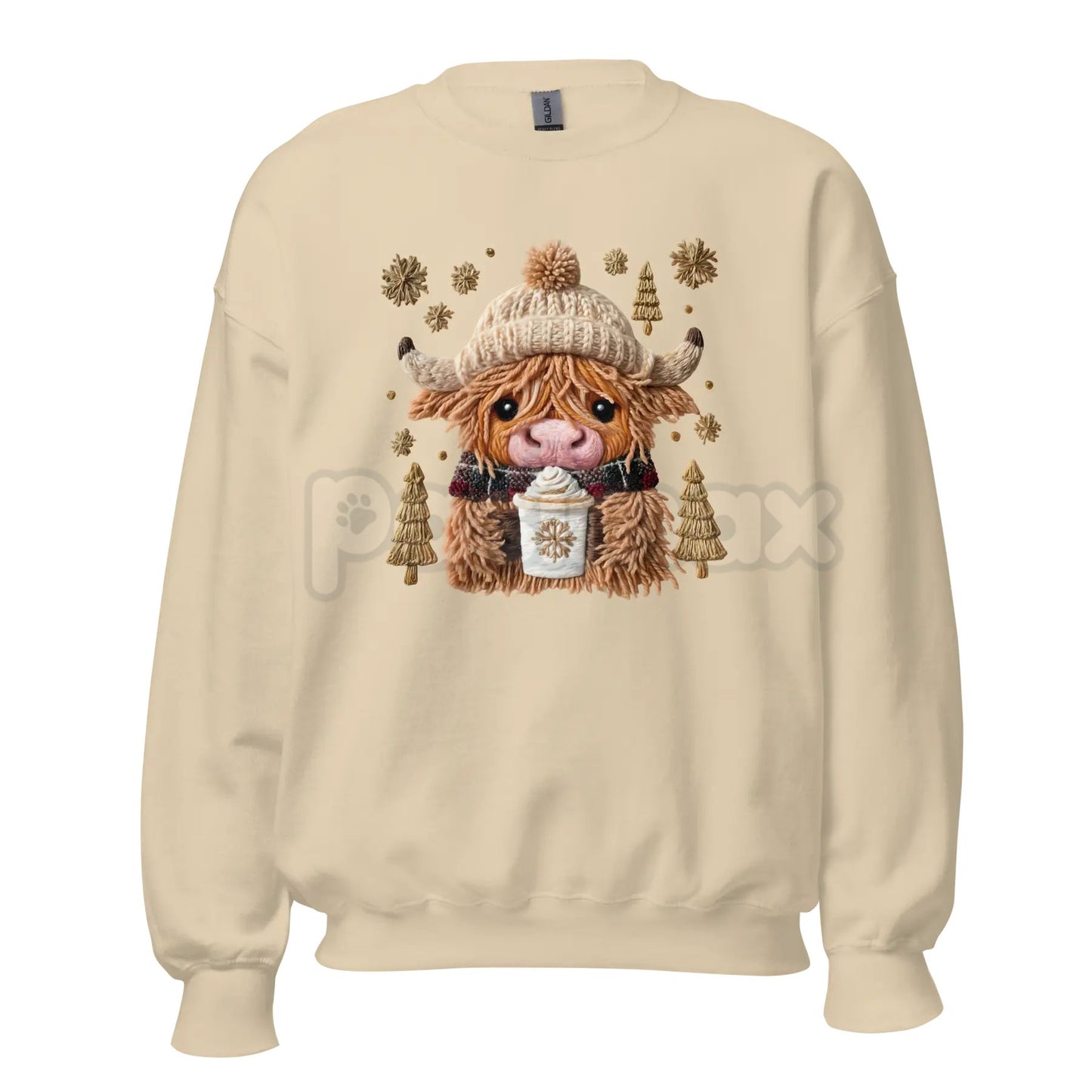 Hazel the Highland Cow Crewneck Sweatshirt | Cute Hairy Coo Graphic Top | Farm Animal Unisex Sweater