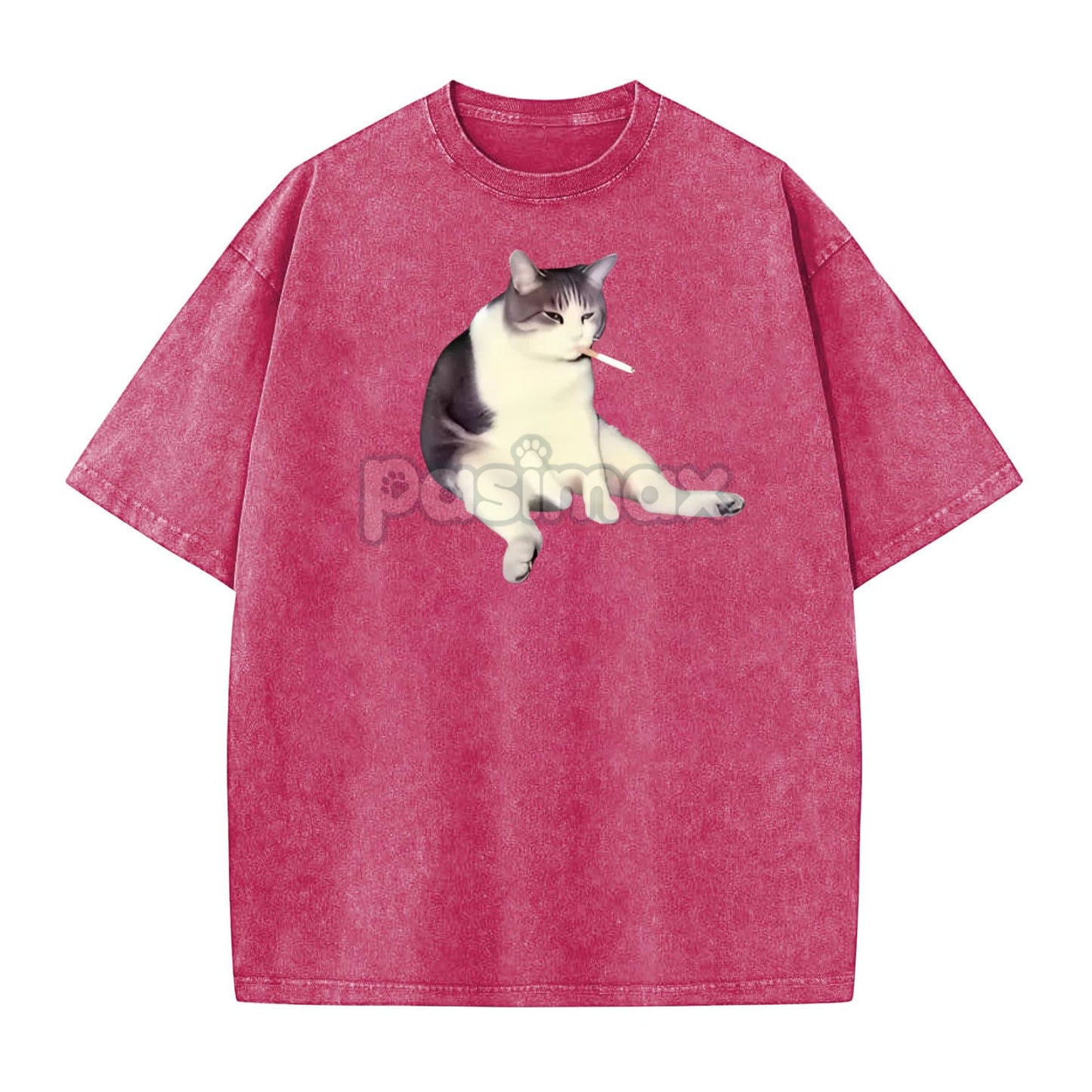 'Cat Smoke' Funny Animal Graphic Tee – Unisex Streetwear Cotton Comfort Shirt, Menswear Womenswear Cool Cat Tee