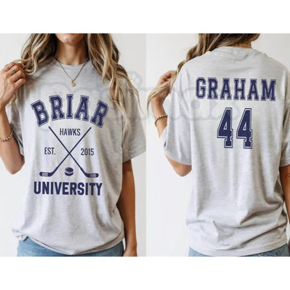 "Briar Hockey" Fictional University Crewneck – Retro Off-Campus Romance Book Club Graphic Tee