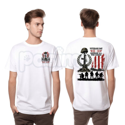 VINTAGE Veterans Day 11-11 Shirt – Honoring All Who Served Patriotic Military Tee