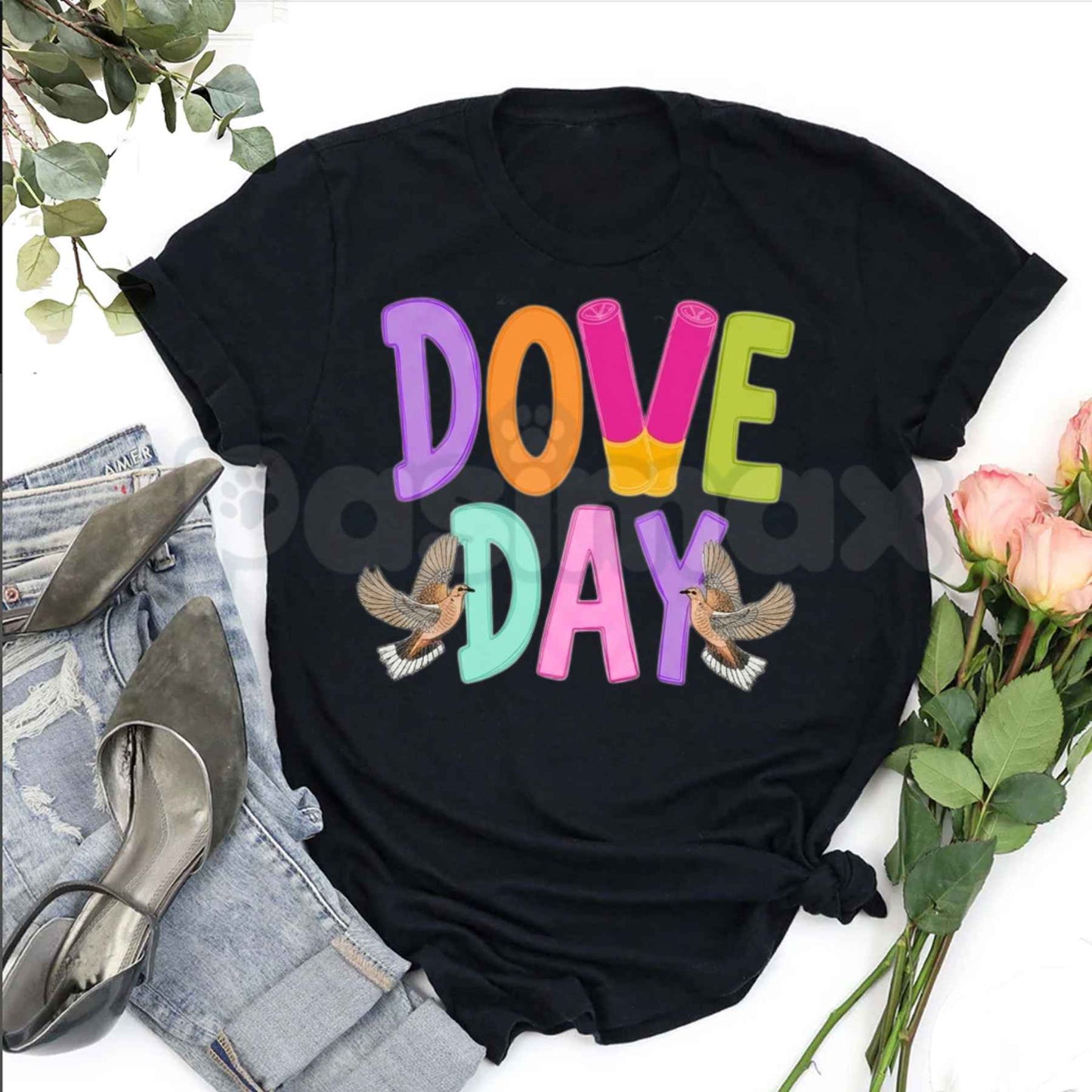 Dove Day T-Shirt – Peaceful Dove Bird Vintage Unisex Cotton Graphic Tee