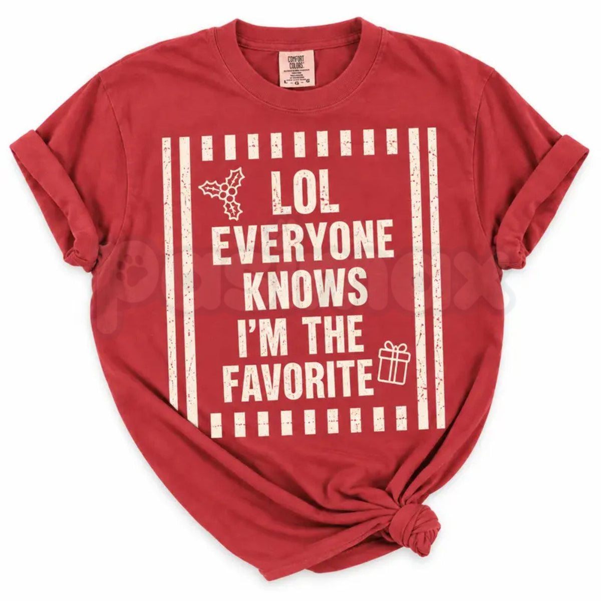 Comfort Colors® I'm The Favorite One Christmas T-Shirt – Custom Friends Matching Xmas Graphic Tee, Funny Holiday Squad Unisex Top & Gift