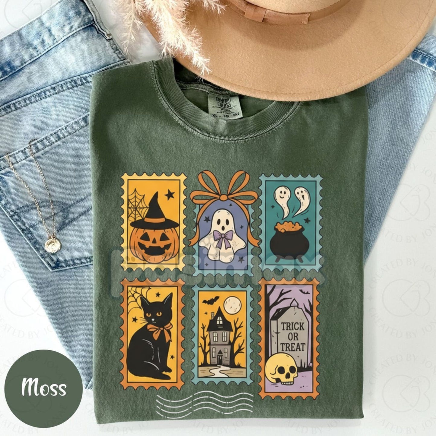 Halloween Cute Ghost Pumpkin Cat Shirt – Retro Ghost Tee, Spooky Cute Fall Outfit, Vintage Halloween Cat Shirt