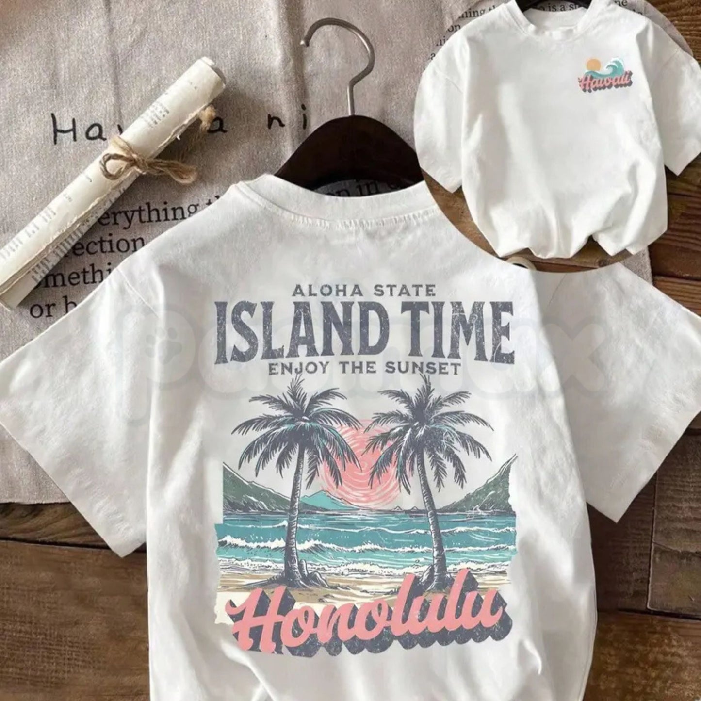 Hawaiian Island Vibes Comfort T-Shirt – Tropical Paradise Graphic Tee for Women, Premium 100% Cotton Aloha Spirit Top, Soft Lived-In Heavyweight Beach Life Shirt, Made in USA