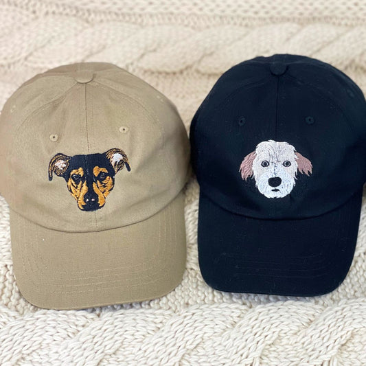 Custom Embroidered Dog Face Hat from Your Photo