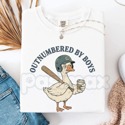 Comfort Colors® Funny "Boy Mom" T-Shirt – Outnumbered By Boys Tee, Sarcastic Chaos Coordinator Shirt, Aesthetic Motherhood Graphic Top