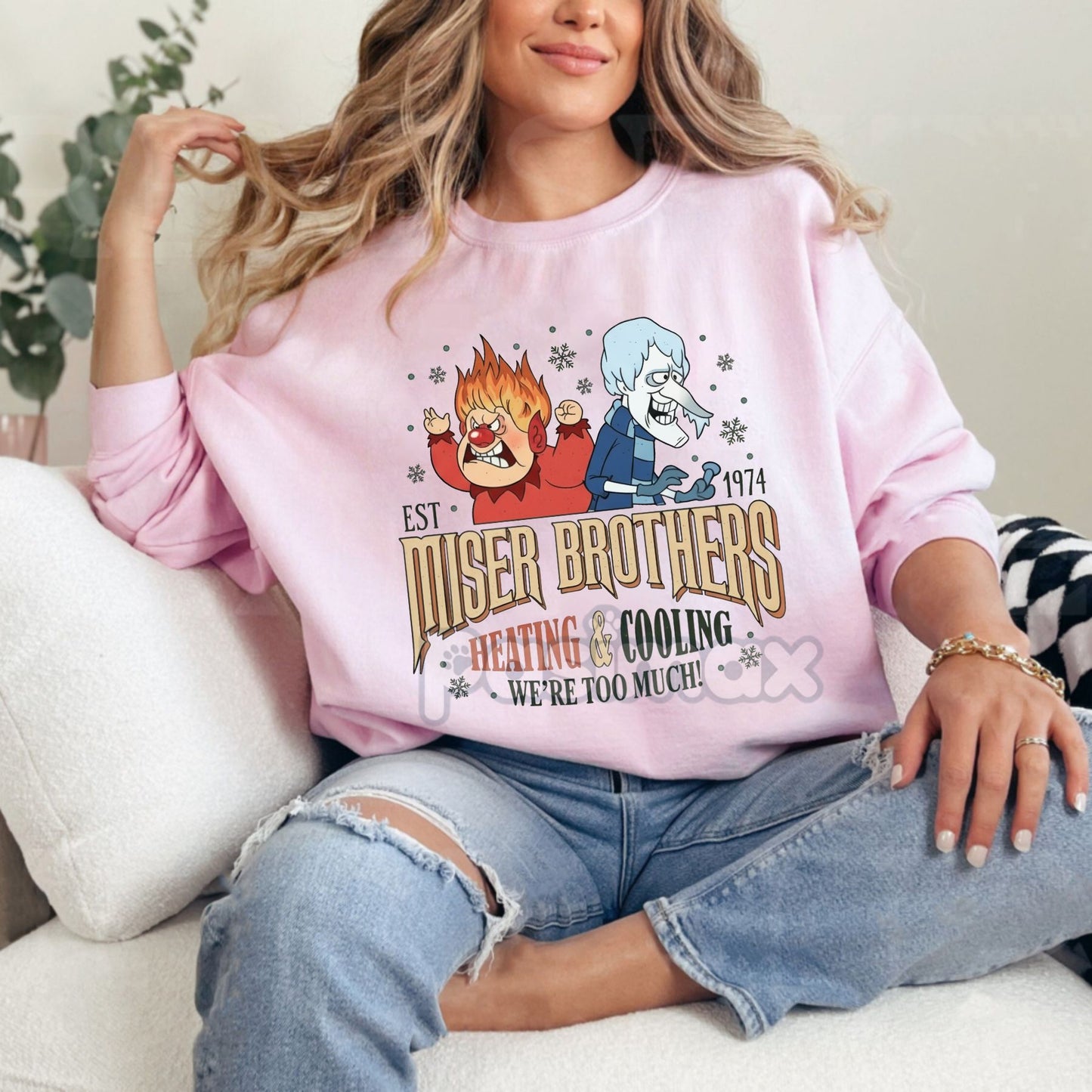 Women's Cartoon Graphic Print Crewneck – Cute & Cozy Vintage Sweatshirt