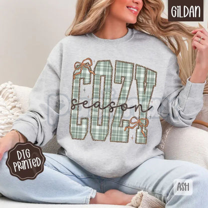 Plaid Cozy Sweatshirt | Trendy Women's Winter Sweater | Rustic Buffalo Plaid Crewneck | Warm Holiday Layering Jumper