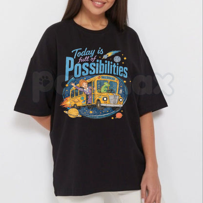 Magic School Bus Miss Frizzle Inspired 90's Vintage Graphic T-Shirt – Nostalgic Teacher Cartoon Tee