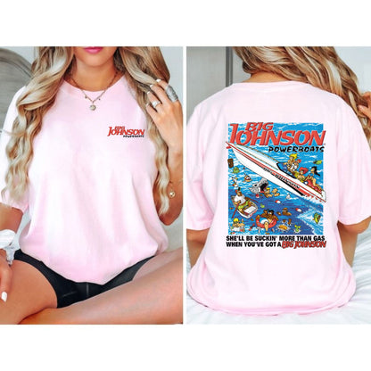 Big Johnson Powerboats Graphic T-Shirt - 2-Sided Fun & Bold Design, Funny Humor Tee