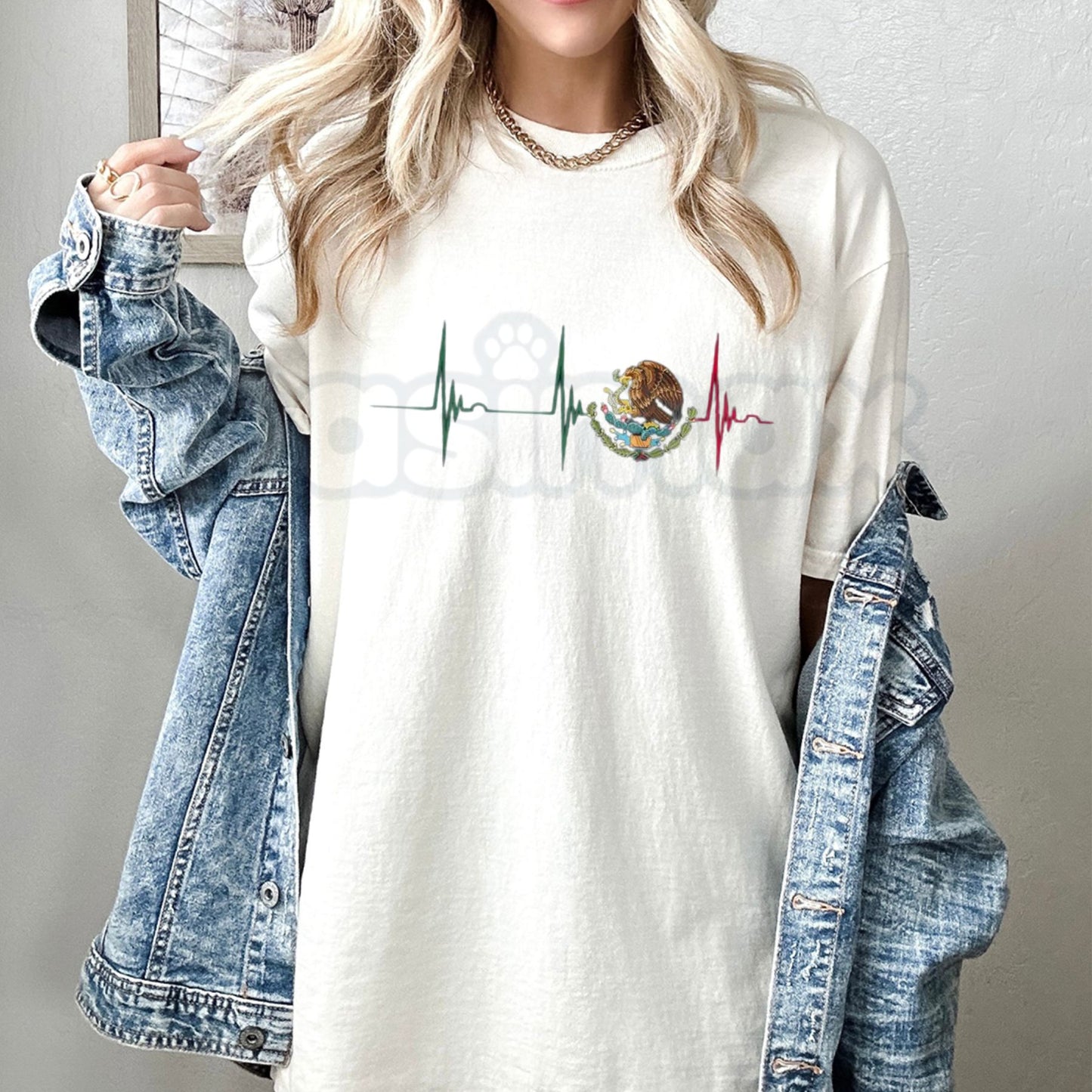 Mexico Heartbeat Heritage T-Shirt – Iconic Mexican Pride Graphic Tee, Premium 100% Cotton Viva Mexico Pulse Top, Soft Lived-In Heavyweight Cultural Roots Shirt, Made in USA