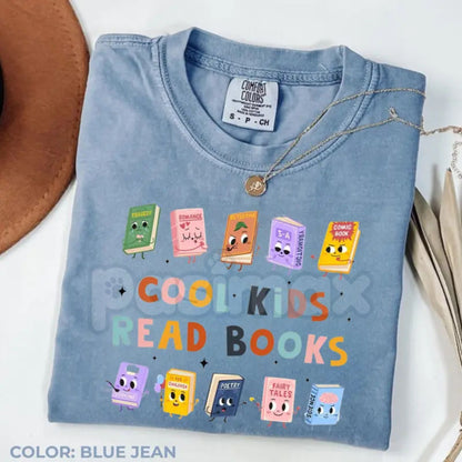Comfort Colors® Cool Kids Read Books T-Shirt – Retro Teacher Graphic Tee, Librarian Shirt, Kindergarten Reading Teacher Top, School Literacy Gift