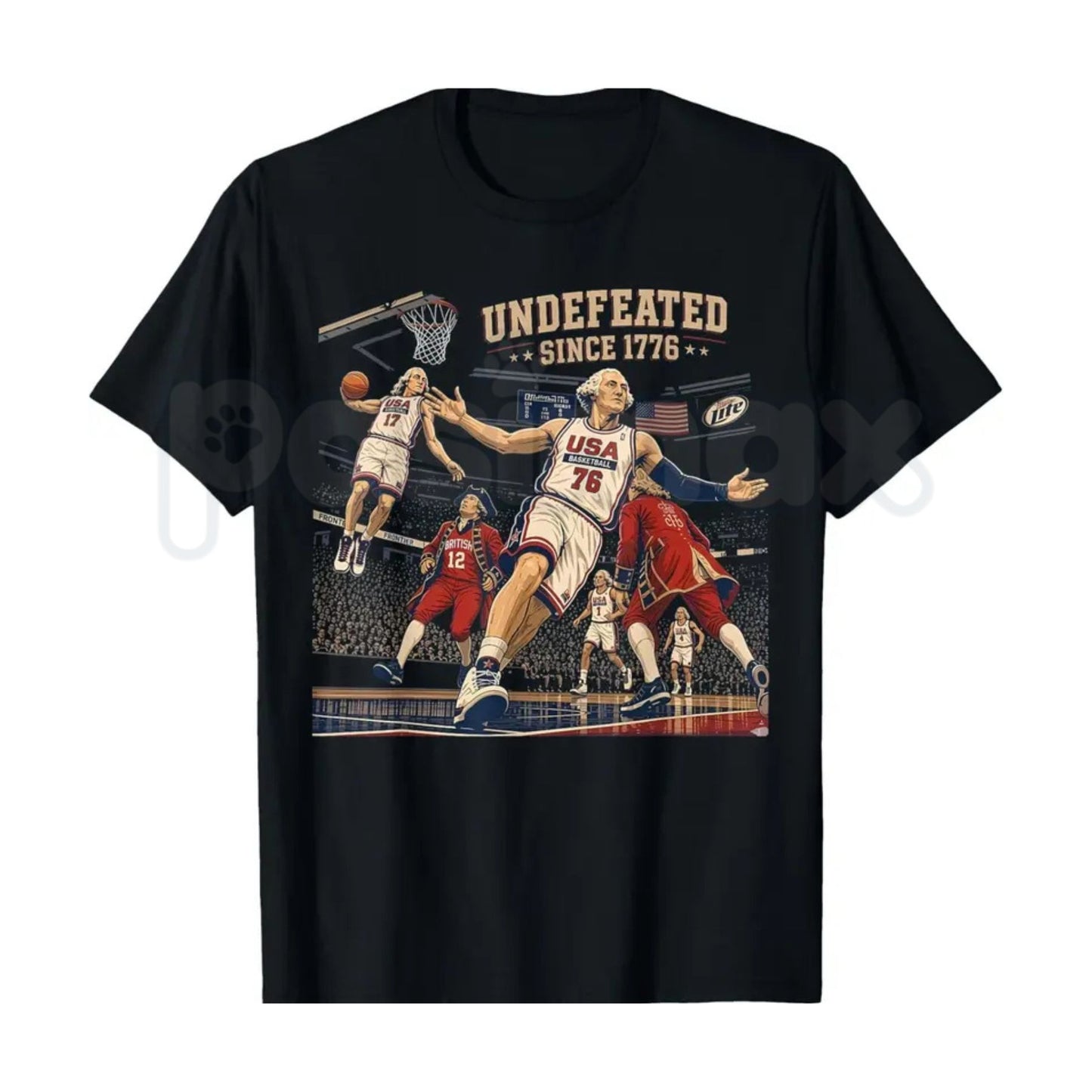"Undefeated Since 1776" America T-Shirt – Funny 4th of July Independence Day Varsity Graphic Tee