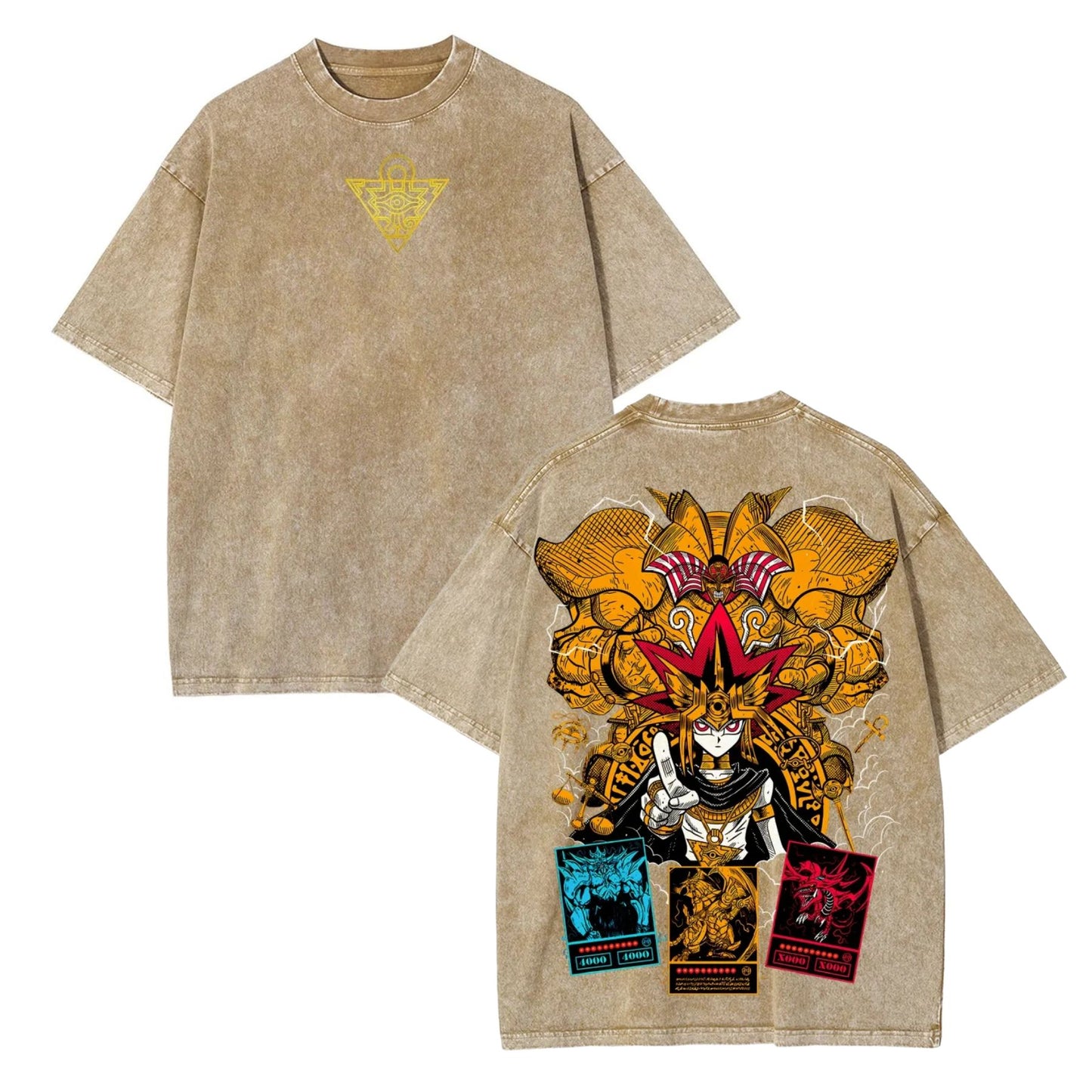God Card & Exodia Yu-Gi-Oh! T-Shirt – 2-Sided Washed Cotton Graphic Tee