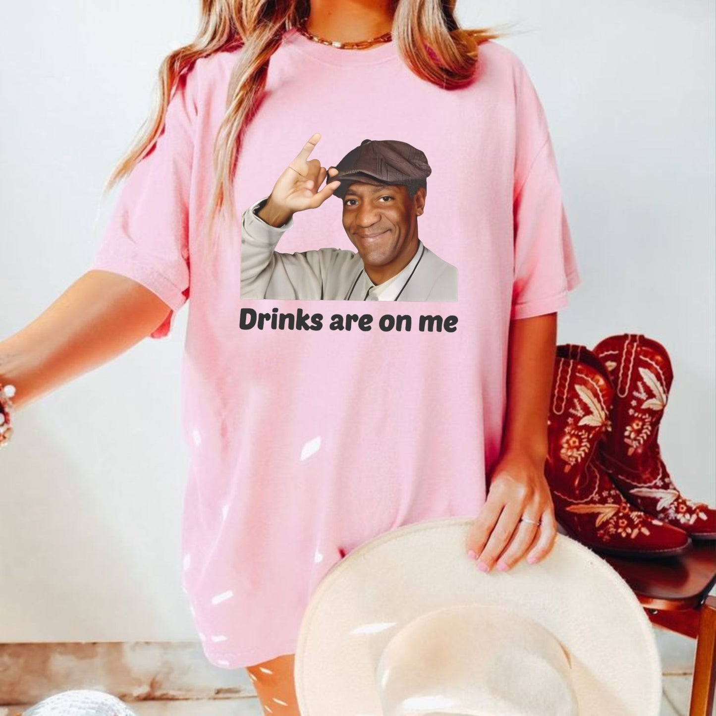 "Drinks Are On Me" T-Shirt - Funny Party Tee, Humorous Drinking Shirt