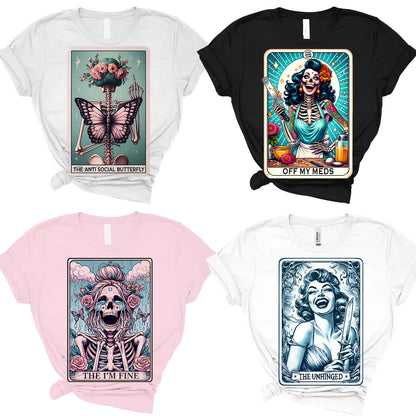Tarot Card Mental Health T-Shirt – Funny Spiritual Wellness Graphic Tee, Remastered Heavy Cotton Unisex Non-Fitted Top, Soft Lived-In Relaxed Fit Casual Apparel, Made in USA