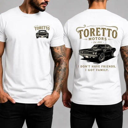Toretto Motors Vintage Racing T-Shirt – Retro Muscle Car Classic Garage Graphic Tee