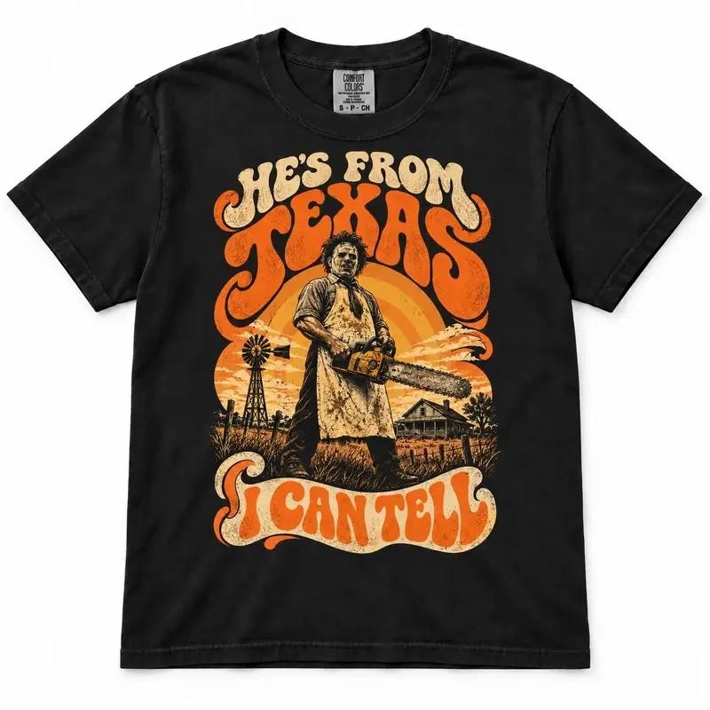 Comfort Colors® Texas Slasher Horror T-Shirt – Chainsaw Horror Graphic Tee, Choosin Texas Ella Fella Unisex Top & Gift