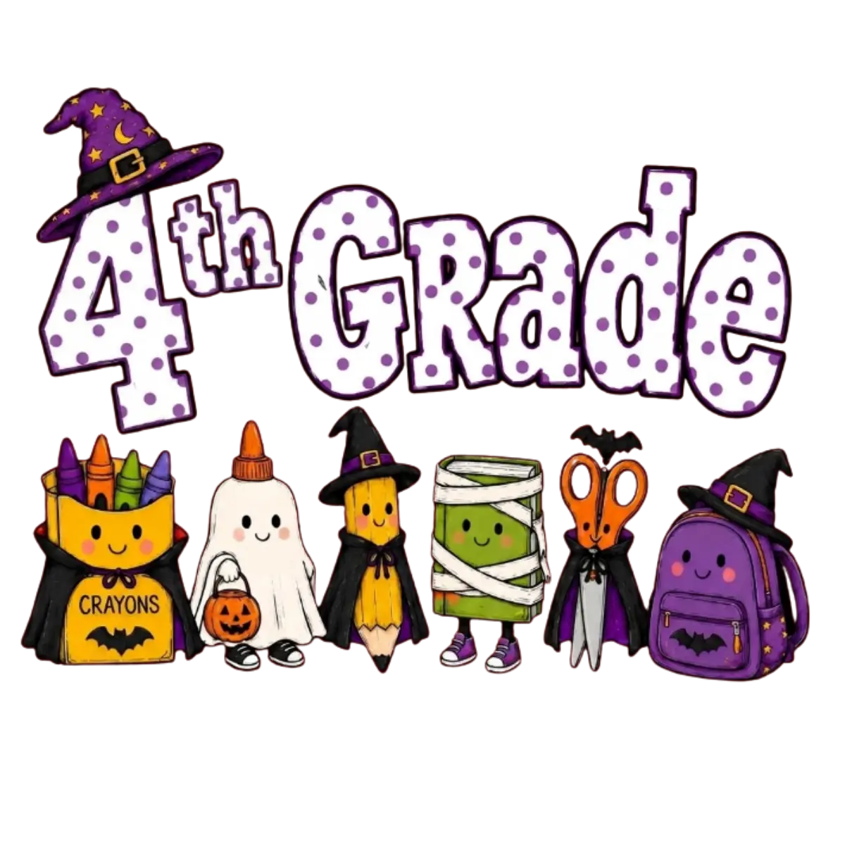 Comfort Colors® All Grade Halloween Teacher T-Shirt – Spooky Pencil Graphic Tee, Retro School Classroom Unisex Top & Gift