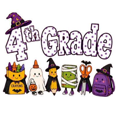 Comfort Colors® All Grade Halloween Teacher T-Shirt – Spooky Pencil Graphic Tee, Retro School Classroom Unisex Top & Gift