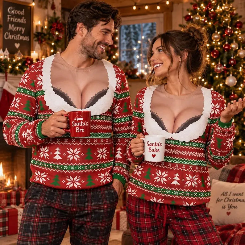 Funny Ugly Christmas Knitted Sweater – Hilarious Holiday Party Jumper, Festive Crewneck Pullover for Men & Women