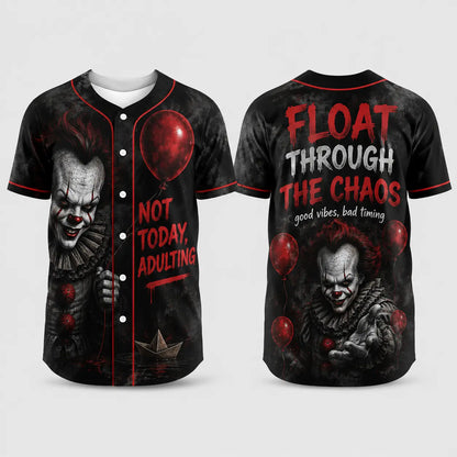 Unisex Horror Graphic Print Baseball Jersey – Slasher Theme Button-Up & Spooky Party Wear