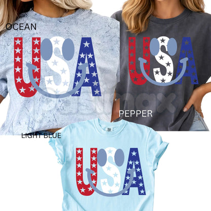 Comfort Colors® America 250 Years T-Shirt – Floral USA Stripe Graphic Tee, Retro July 4th Oversized Shirt, Semiquincentennial 1776–2026 Celebration Top