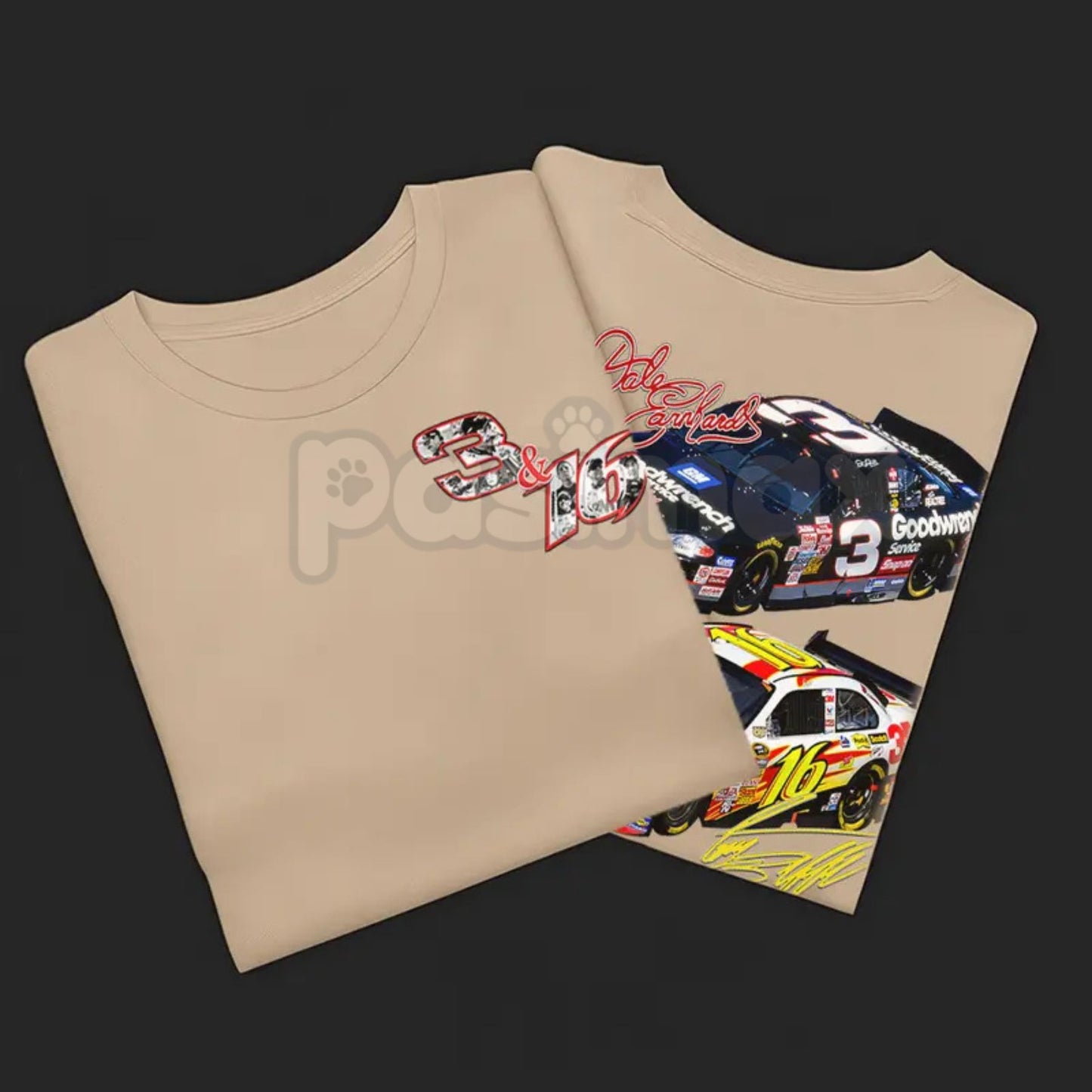 Vintage Racing Legacy 3 & 16 Stock Car T-Shirt - Retro Double-Sided Racing Tee, Classic 90s Bootleg Style Stock Car Apparel, Motorsports Heritage Fan Shirt