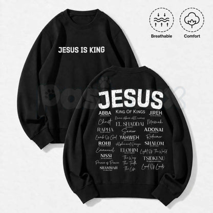 Jesus Is King Faith Crewneck Sweatshirt | Vintage Christian Graphic Top