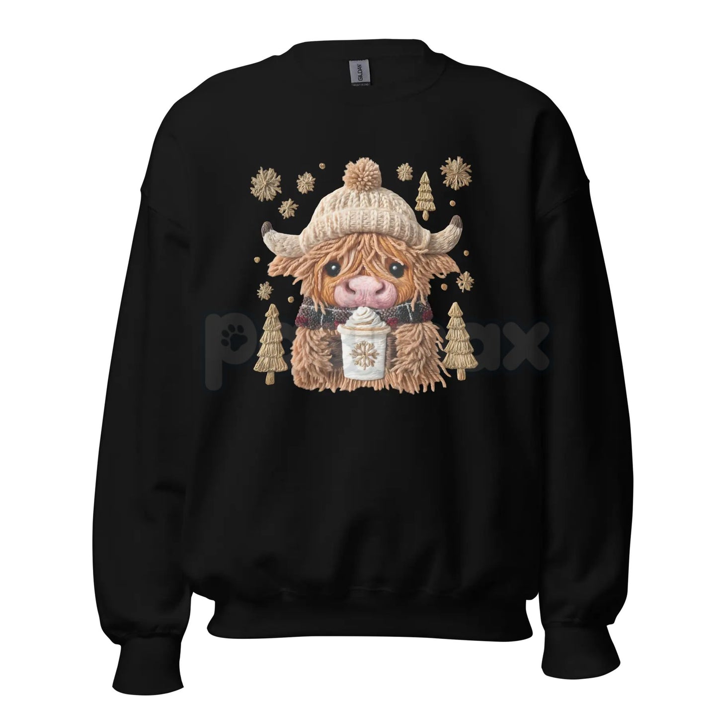 Hazel the Highland Cow Crewneck Sweatshirt | Cute Hairy Coo Graphic Top | Farm Animal Unisex Sweater