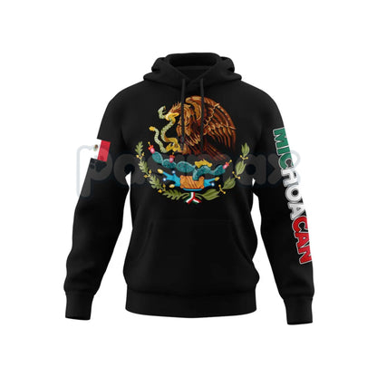 Mexico States Design Black Hoodie – Cultural Map Pullover, Unisex Mexican Pride Apparel