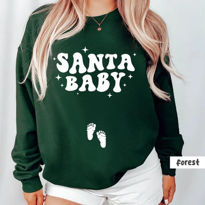 Christmas Pregnancy Announcement Sweatshirt – Santa's Little Secret Holiday Top