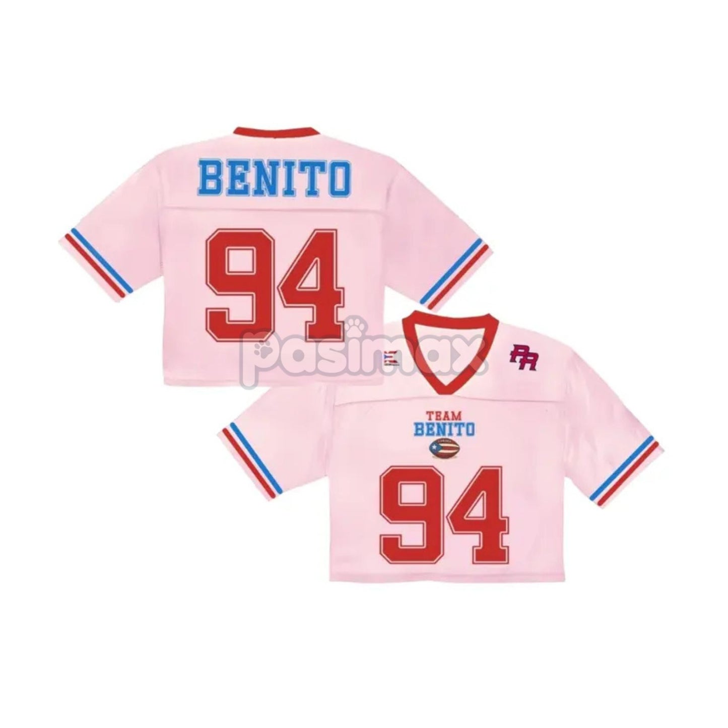 Team Benito Puerto Rico Crop Top Football Jersey – Bad Bunny Inspired Unisex Mesh Tee, PR Flag Streetwear Shirt