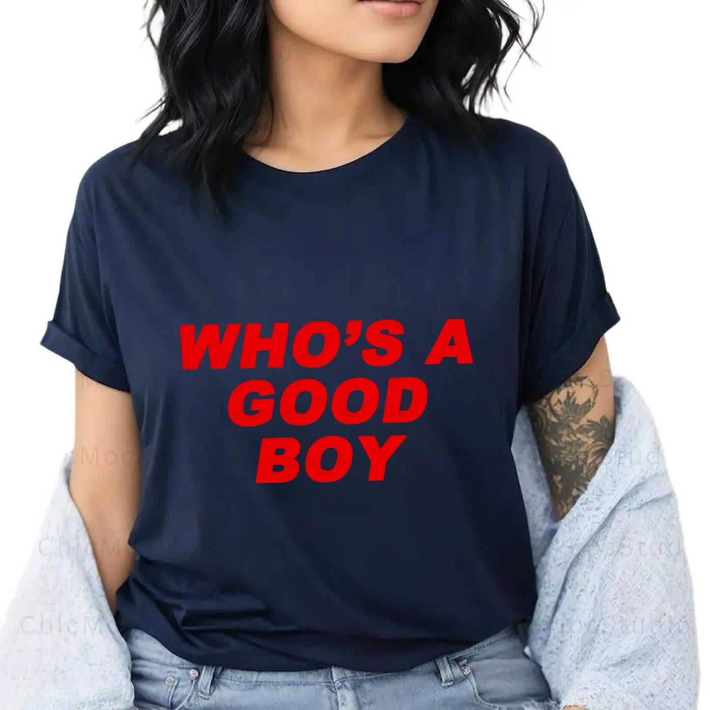 "Who's A Good Boy" Nostalgic T-Shirt - Cute Y2K Preppy Apparel, Short Sleeve Top
