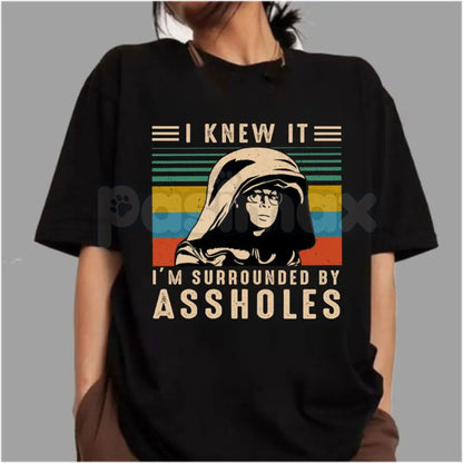 "I Knew It I'm Surrounded" T-Shirt – Retro Spaceballs Inspired Dark Helmet Movie Graphic Tee
