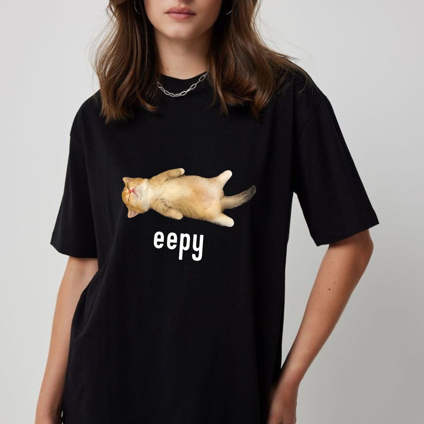 "Eepy Cat" Silly Sleepy Cat Meme T-Shirt - Cute Cat Lover Apparel, Funny Meme Tee