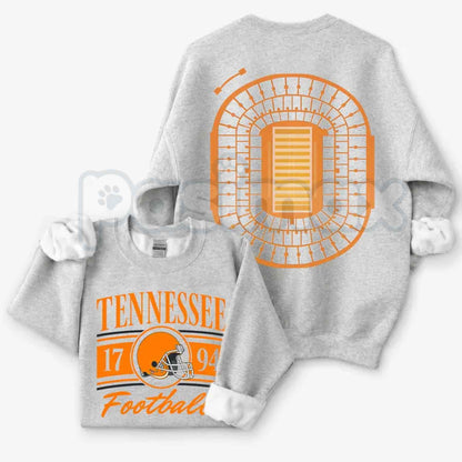 Vintage College Football 2 Sided Sweatshirt | Ash Grey Sports Top