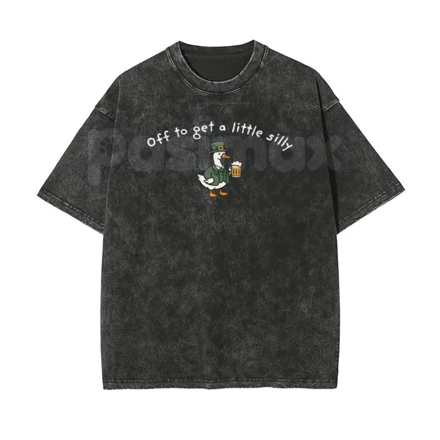Off To Get A Little Silly Vintage Washed T-Shirt – St. Patrick’s Day Shamrock Graphic Tee